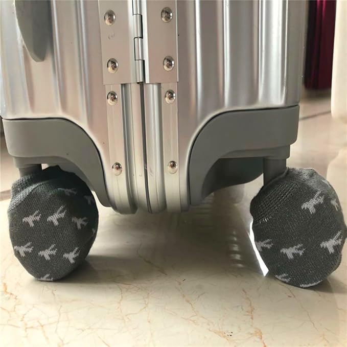 8 Pack Luggage Wheel Cover Socks Full Wrap Fabric Protector Universal Sleeve Case for Suitcase Prevents Floor Bed Dirt When Storing Travel Spinner Carry-on Bag
