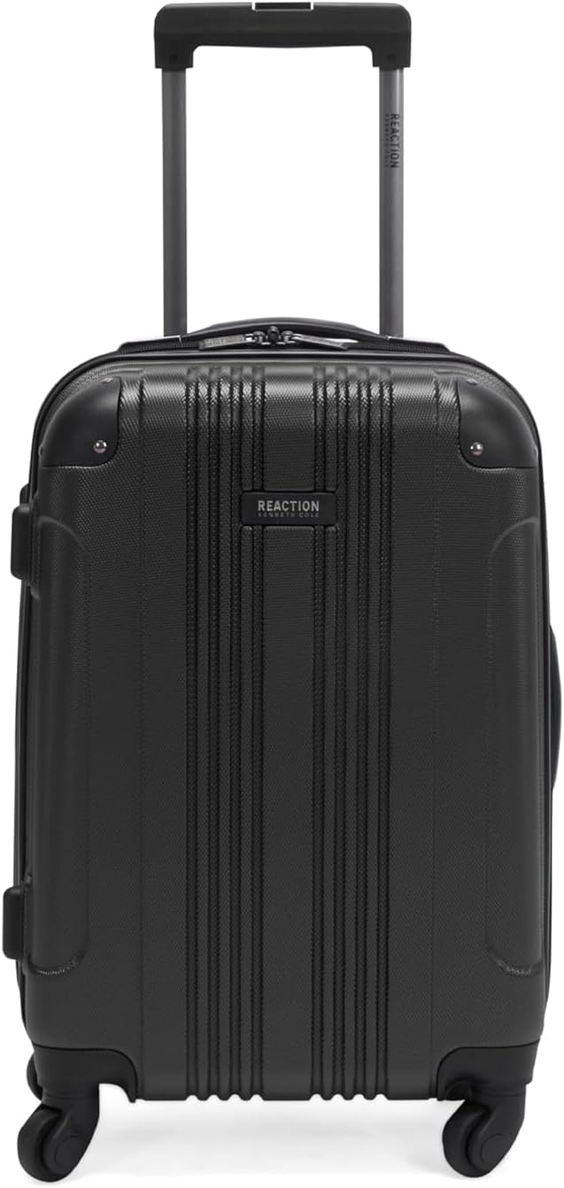Kenneth Cole REACTION Out of Bounds Lightweight Hardshell 4-Wheel Spinner Luggage, Charcoal, 20-Inch Carry On