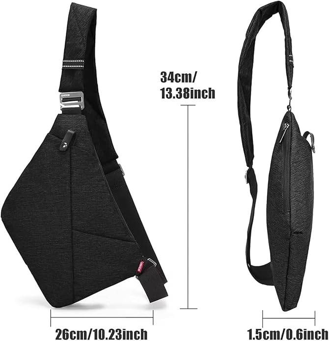 OSOCE Crossbody Sling Bag, Water-Resistant Anti Theft Chest Pack, Minimalist Commuter Daypack for Travel Hiking Work