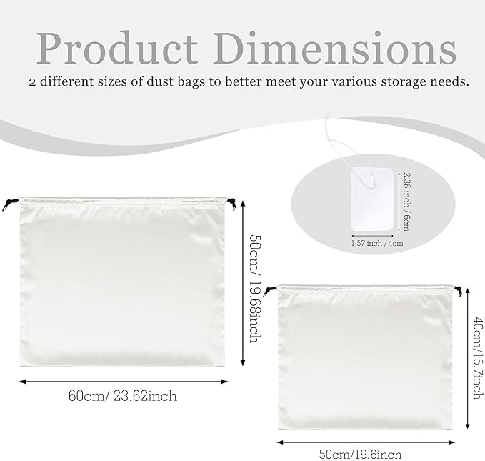 P Pothuiny 2 Pcs Satin Dust Bags for Handbags