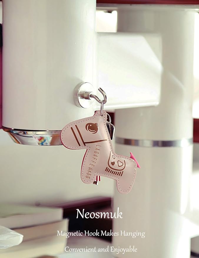 Neosmuk Magnetic Hooks Heavy Duty,Strong Magnet with Hook for Fridge, Super Neodymium Extra Strength Industrial Hooks for Hanging, Magnetic Hanger for Toolbox, Cruise, Grill(Silver,6 Pack)