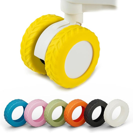 Luggage Wheel Covers suitcase Luggage Wheel Protector Covers for 2.1-2.4 inchs 8 Spinner (8, Yellow)