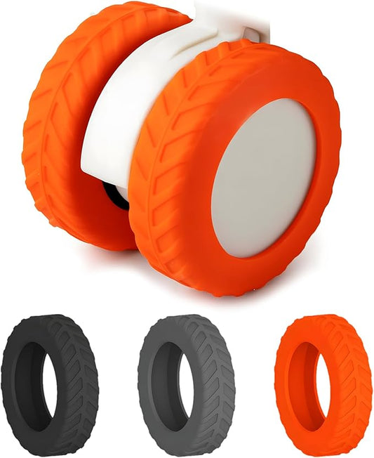 Luggage Wheel Covers for 8 Spinner Wheels – Orange Silicone Protector Set, Anti-Drop & Silent Rolling, Fits 2.1"-2.4" Wheels, 10pcs for Carry-On Suitcases, Rolling Luggage & Replacement Use
