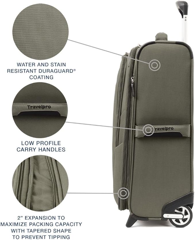 Travelpro Maxlite 5 Softside Expandable Upright 2 Wheel Carry-on Luggage, Lightweight, 21-Inch - Slate Green