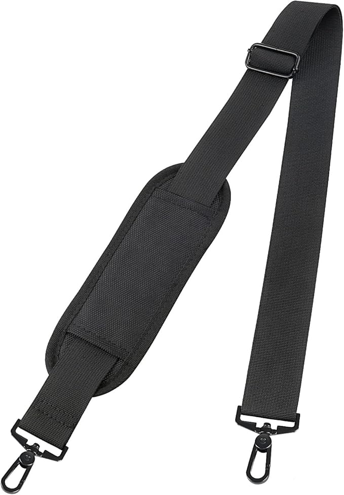 Taygeer Shoulder Strap, 52" Universal Replacement Laptop Shoulder Strap Luggage Duffel Bag Strap Adjustable Comfortable Belt with Metal Hooks for Briefcase Computer Messenger Bag Laptop Case, Black