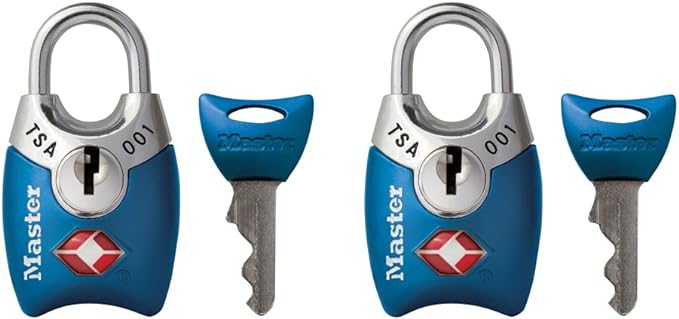 Master Lock 4689T TSA Approved Keyed Lock, 2 Pack, Colors May Vary