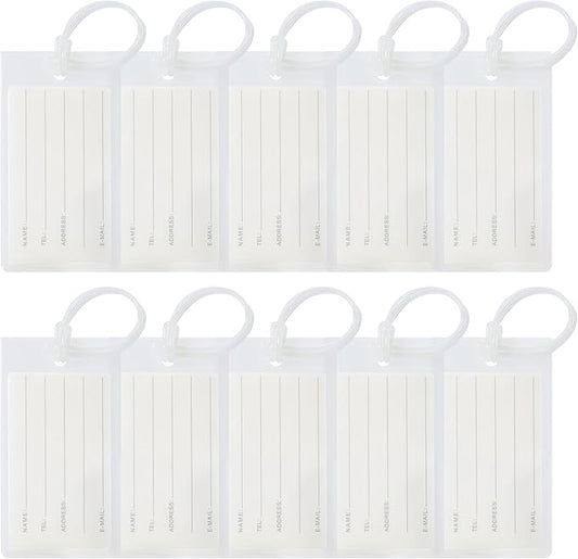 10 Pack Luggage Tags for Suitcases, Airplane Travel Essentials for Flying, International Travel Must Haves, and Luggage Accessories by Sodsay