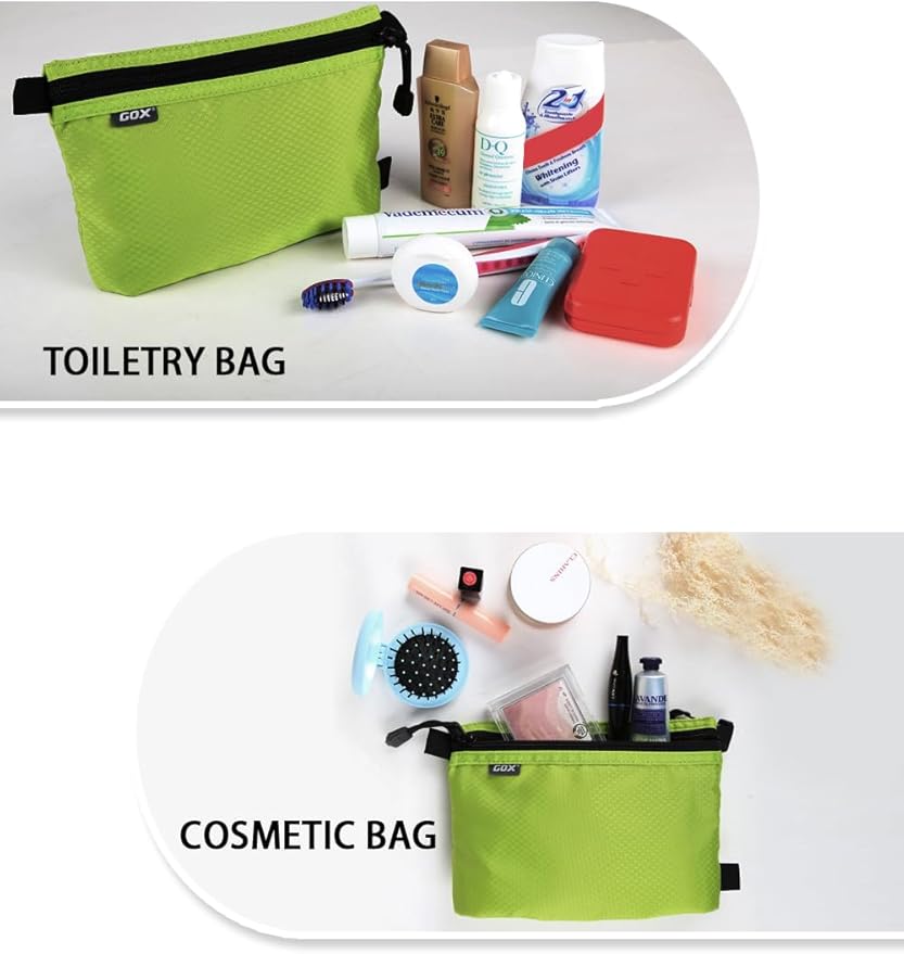 GOX Small Toiletry Bag for Men Bulk Cosmetic Bag Dopp Kit Carry On Zipper Pouch Organization Nylon Small Packing Sack Water Repellent