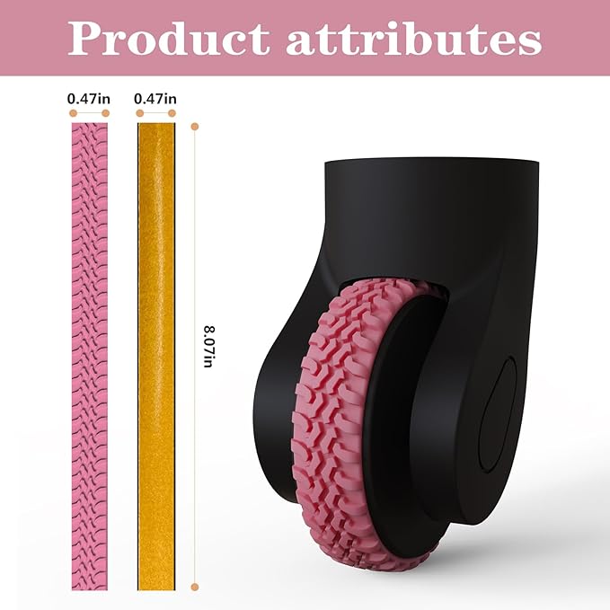 8Pcs Luggage Wheel Covers, Suitcases Wheel Covers, Silicone Luggage Protector, Durable, Mute and Shock Absorption, Waterproof (Pink Y)