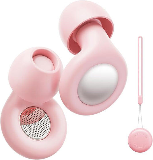 Ear Plugs for Sleeping Noise Cancelling, Reusable Silicone Ear Plugs for Noise Reduction with 8 Ear Tips, Earplugs for Sleep, Concerts, Travel, Snoring (Pink, One Size)