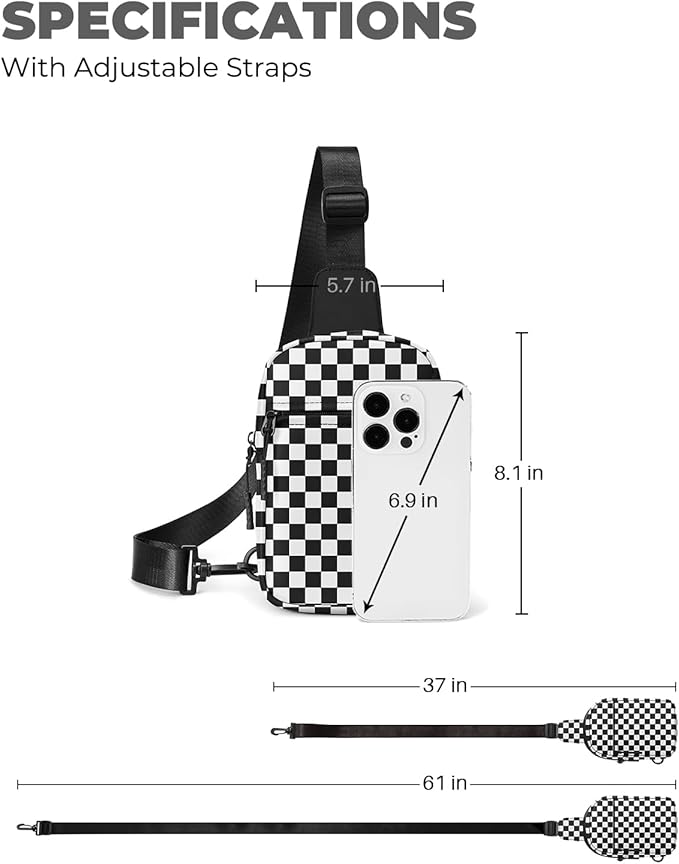 CHOLISS Small Sling Bag for Women and Men, Crossbody Bags Trendy Fanny Packs Chest Bag with Extended Strap