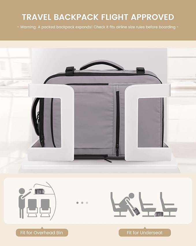 LOVEVOOK Travel Backpack for Women & Men, 60L Large Carry On Backpack Airline Approved, TSA Personal Item Weekender Bag, Laptop Backpacks with 3 Packing Cubes for Travel Essentials, Waist Belt