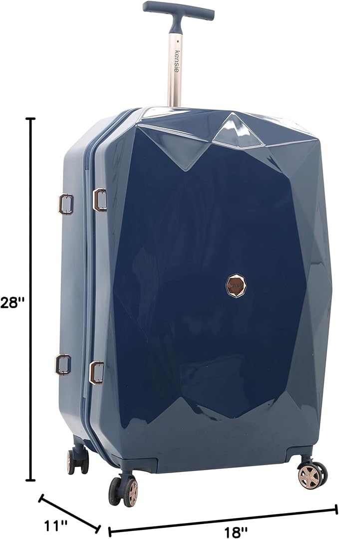 kensie Women's Gemstone Luggage Set, Midnight Blue, 2 Piece Set (28"/20")