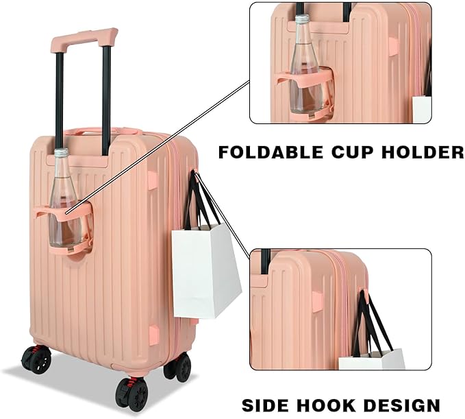 Carry on Luggage 22x14x9 Airline Approved, Carry on Suitcases with Wheels, Expandable Suitcase with YKK zipper, Top Open Design Luggage with Spinner wheels, Perfect for Gift
