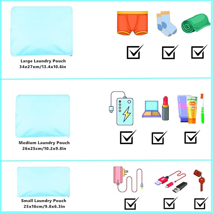 6 Set Packing Cube Luggage Organizer Pouch, Travel Storage Bags Organizer Set, Clothes Packing Cubes Laundry Pouch Suitcase Organizer Bags for Travel Carry On Luggage Packing (Blue Flamingo)