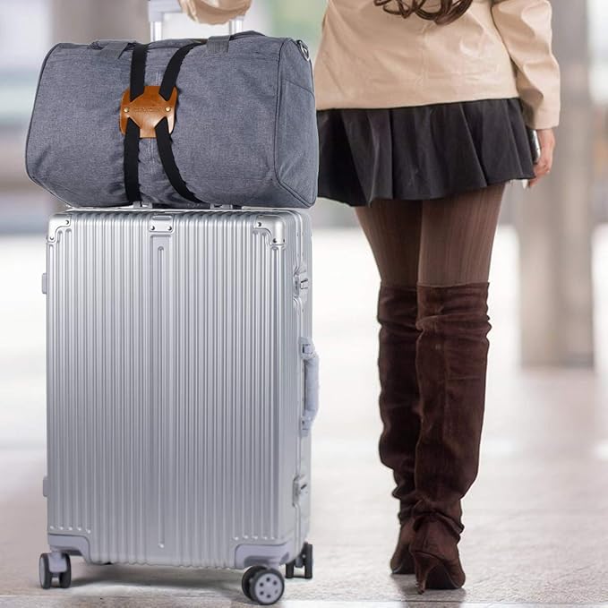 Luggage Straps for Suitcases,Travel Belt for Luggage Over Handle, Adjustable High Elastic Luggage Straps for Suitcases TSA Approved for Connecting Your Luggage (Brown)