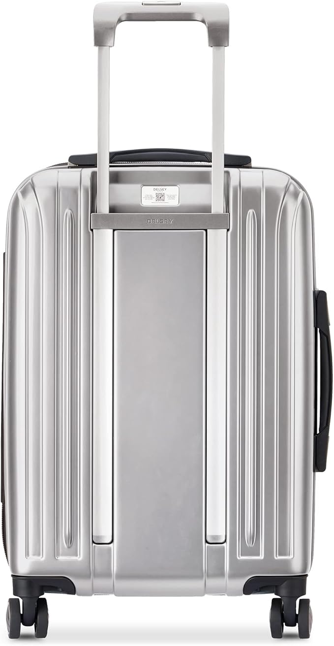 DELSEY PARIS Titanium Hardside Expandable Luggage with Spinner Wheels Carry-On Luggage, Silver, Carry-On 21 Inch