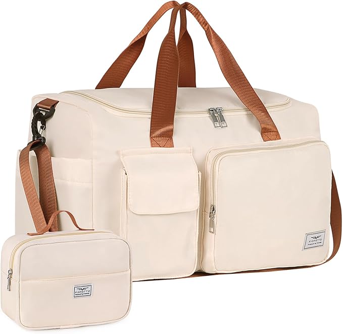 FIORETTO Women's Gym Duffle Bag with Shoes Compartment, 30L Capacity, Ideal for Travel, Gym, Sports, Duffel, Weekender