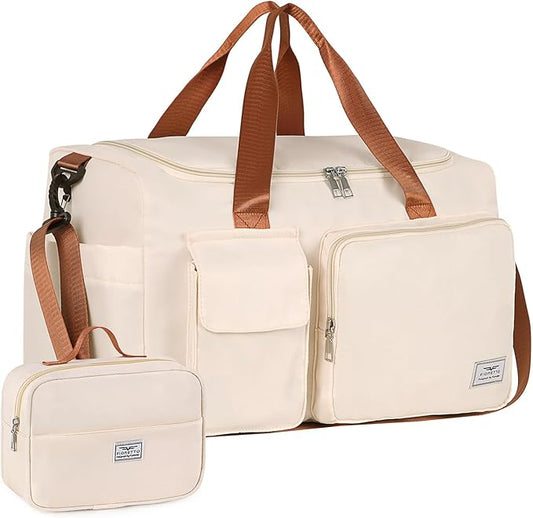 FIORETTO Women's Gym Duffle Bag with Shoes Compartment, 30L Capacity, Ideal for Travel, Gym, Sports, Duffel, Weekender