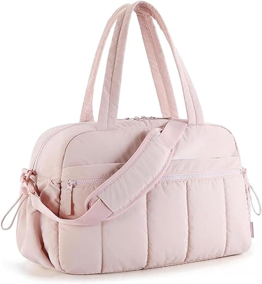 Mini Gym Bag for Women Girls, Crossbody Tote Bag with Wet Pocket, Water Resistant Travel Duffle Bag, Dance Workout Sport Bag, Pink (Pink, M)