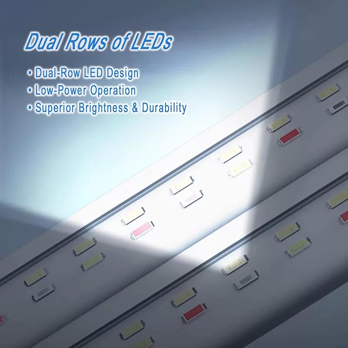 Aquarium Light Clip on Fish Tank Light Full Spectrum Plants Lights with Timer Auto On Off, 3 Colors Mode, 360° Adjustable 2 Light Bar, Aquarium Lamp Suitable for 8-14 Inch Fish Tank