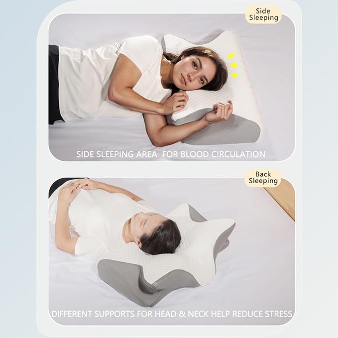 Neckhaven Pillow, Cervical Neck Pillow, Dreamers Relief Pillow for Pain Relief & Sleeping, Ergonomic Contour for Side Sleepers, Necks and Shoulder Support