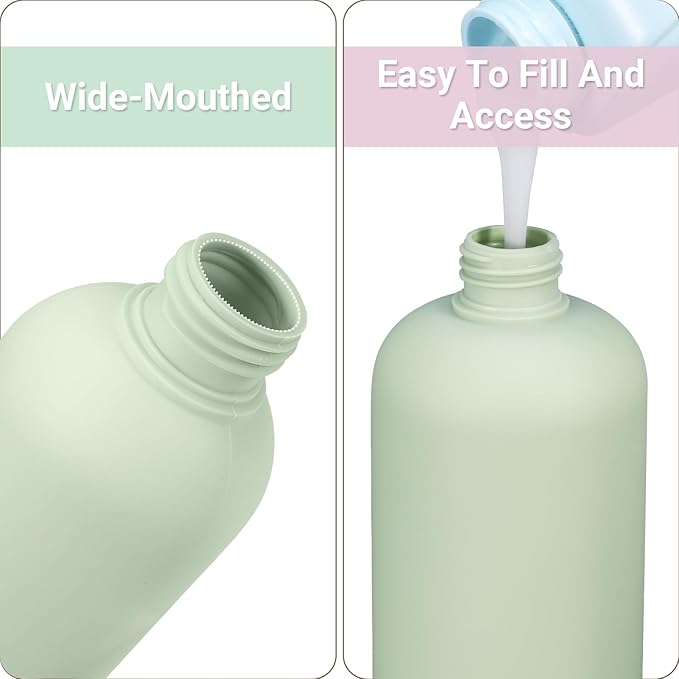 ASEVAT 3.4 oz Plastic Leak Proof Travel Bottles for Toiletries, TSA Approved Travel Size Containers, Plastic Refillable Squeeze Bottles for Shampoo, Lotion & Body Wash (3Pcs)