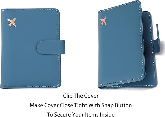 Melsbrinna Premium Leather Passport Holder Covers Case, Waterproof Rfid Blocking Travel Wallet Passport Holder with Pen Holder, Cute Passport Book for Women/Men