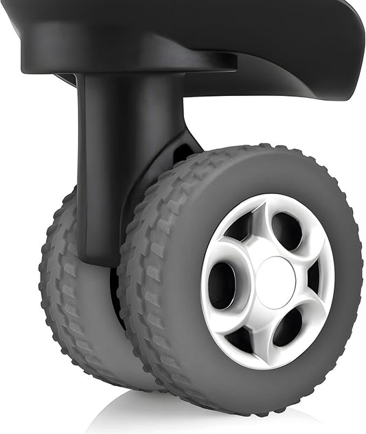 (8 Pack) Silicone Luggage Wheel Covers for 8-Spinner Wheel Suitcases, Mute & Shock Absorption Protector, Wear-Resistant & Noise-Reducing, Perfect for Travel (Grey)