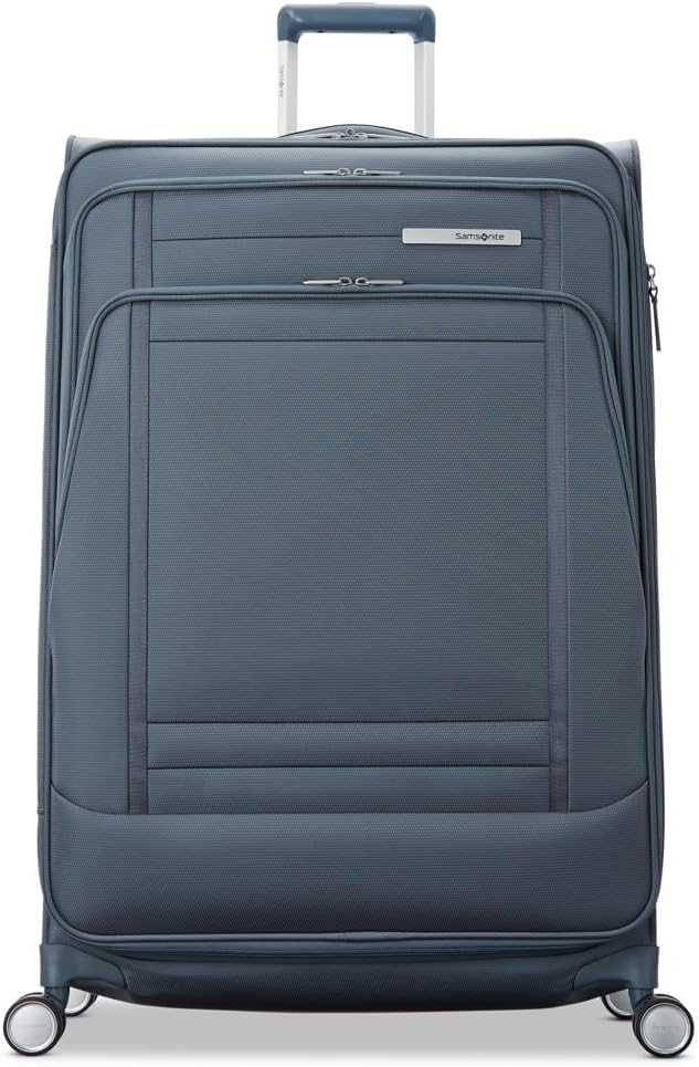 Samsonite UpLIFT Lightweight Large Checked Softside 3-Piece Luggage Set with Spinner Wheels - Expandable - Airline-Approved, Polyester Soft Suitcase for Ultra Light Travel - Elemental Blue