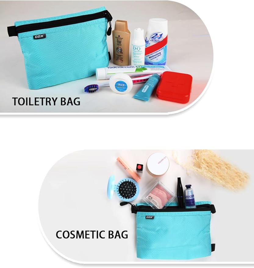 GOX Small Toiletry Bag for Men Bulk Cosmetic Bag Dopp Kit Carry On Zipper Pouch Organization Nylon Small Packing Sack Water Repellent