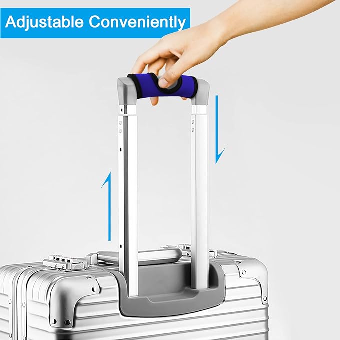 Cosmos 5 Pcs Neoprene Luggage Handle Wrap Soft Grip Handle Cover Luggage Identifier with Hollow Design for Push-Button Handle Trolley Handle and Travel Suitcase Trolley Case (Deep Blue)