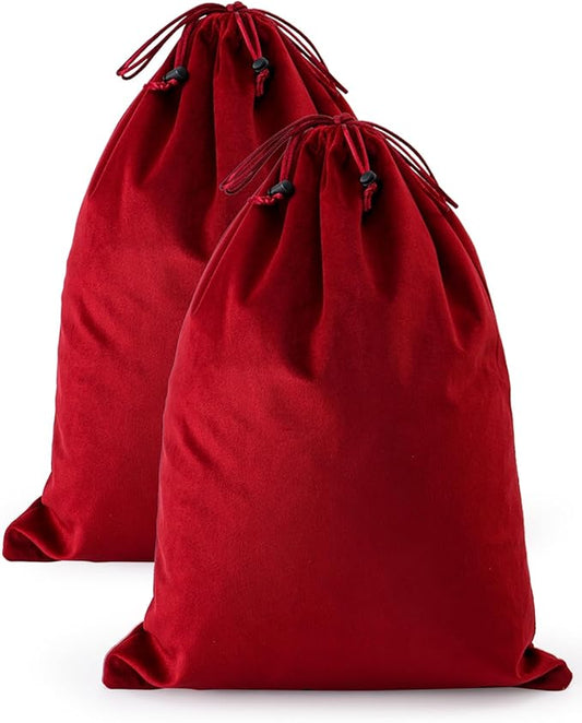 FantasyLife Shoe Bags for Travel, 17.3"x12.6" Washable Dust Bags for Storage & Packing, Flannel Shoe Pouch with Drawstring Closure for Purses, Handbags, Shoes & Toys (2, Rio Red)