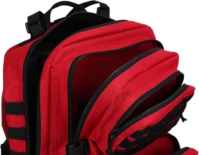 REEBOW GEAR Military Tactical Backpack for Men Large Army 3 Day Assault Pack Molle Bag Backpacks (Red-black)