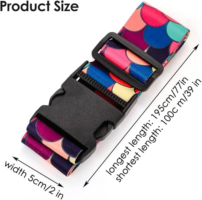 Adjustable Travel Luggage Strap Suitcase Belt Travel Bag Accessories 1.96 in W x 6.23 ft L