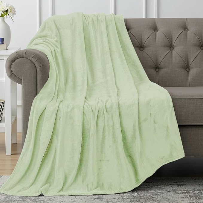 Utopia Bedding Fleece Blanket Throw Size Sage Green 300GSM Luxury Anti-Static Fuzzy Soft Microfiber Blanket for Couch, Sofa and Bed (50x60 Inch)