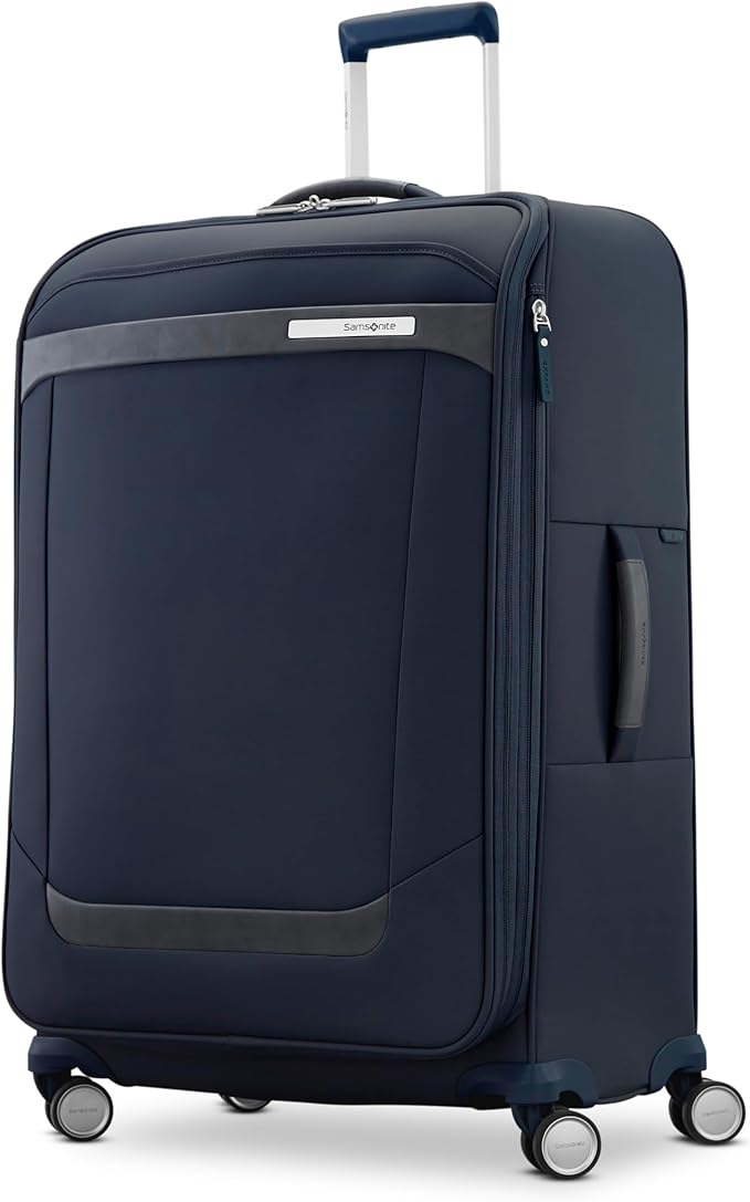 Samsonite Elevation Plus 30-Inch Large Checked Luggage - Expandable Softside Spinner Suitcase - Midnight Blue