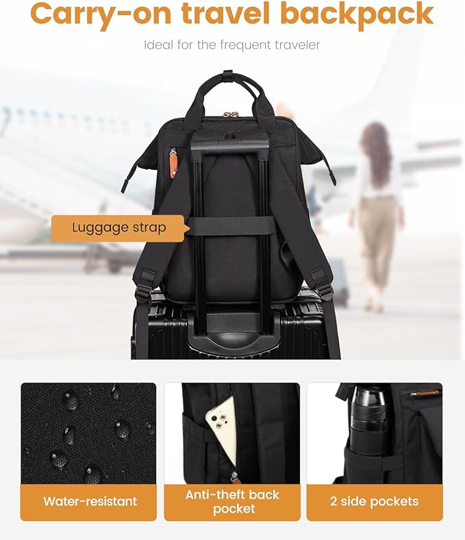 LOVEVOOK Laptop Backpack for Women Work Travel Computer Backpacks Purse, Doctor Nurse Bag Teacher Business Laptop Bag, Fashion College Backpack Casual Daypack, 17 inch-Upgrade