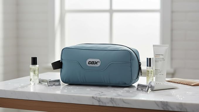 GOX Travel Toiletry Bag Dopp Kit Case for Men Multifunction Packing Organizer Pouch (Haze Blue)