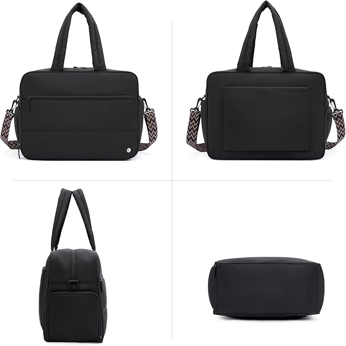 CLUCI Weekender Travel Bag for Women Puffer Tote Bag Carry On Duffle Overnight Bags with Shoe Compartment