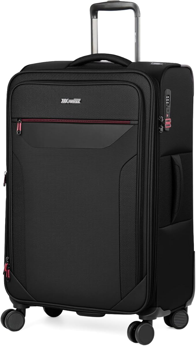 Softside Suitcases with Wheels 32 Inch Luggage,Expandable 20% Luggage w/Spinner Wheels and TSA LOCK,Large Checked Suitcase for Men/Women（Black,32in）