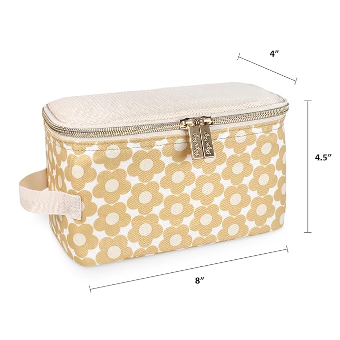 Itzy Ritzy Packing Cubes for Travel – Set of 3 Packing Cubes or Travel Organizers – Each Cube Features a Mesh Top, Double Zippers and a Fabric Handle (Milk & Honey)