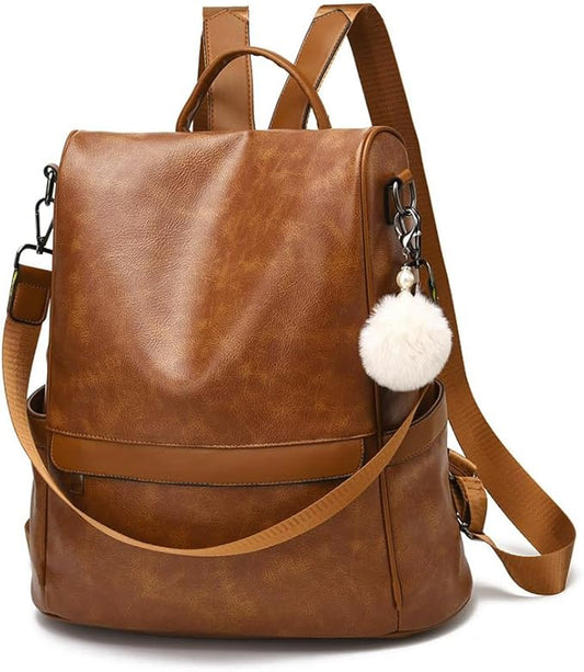 CHERUTY Women Backpack Purse PU Leather Anti-theft Casual Shoulder Bag Fashion Ladies Satchel Bags