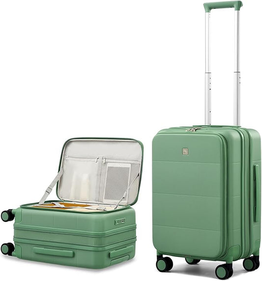 Hanke Hardside Expandable Carry On Luggage, 20 Inch Top Opening Trunk Luggages with Spinner Wheels, All-PC Hard Shell Carry-On Suitcase, Lightweight & TSA Airline Approved (Forest Green, 46L)