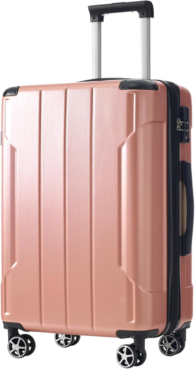 Merax 24 Inch Expandable Checked Luggage, Hardshell ABS Medium Suitcase with Spinner Wheels, TSA Lock, Lightweight Travel Suitcase for Long Trips and Vacations