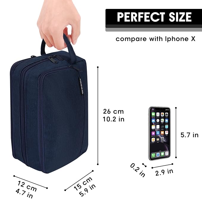 Toiletry Bag for Men Hanging Dopp Kit Water Resistant Shaving Bag Small Toiletry Bag for Traveling (Denim Pure Navy Blue)