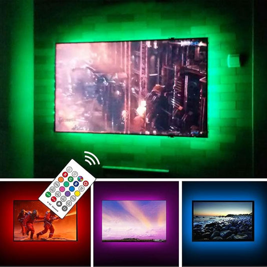 LED Strip Lights for 85 90 95 inches TV USB Powered TV Backlight Lights Kit | with RF Remote Cover All 4 Sides Behind TV Lights Movie Game Room Decor Mood Lighting for Monitor Smart TV Reduces Eye Strain