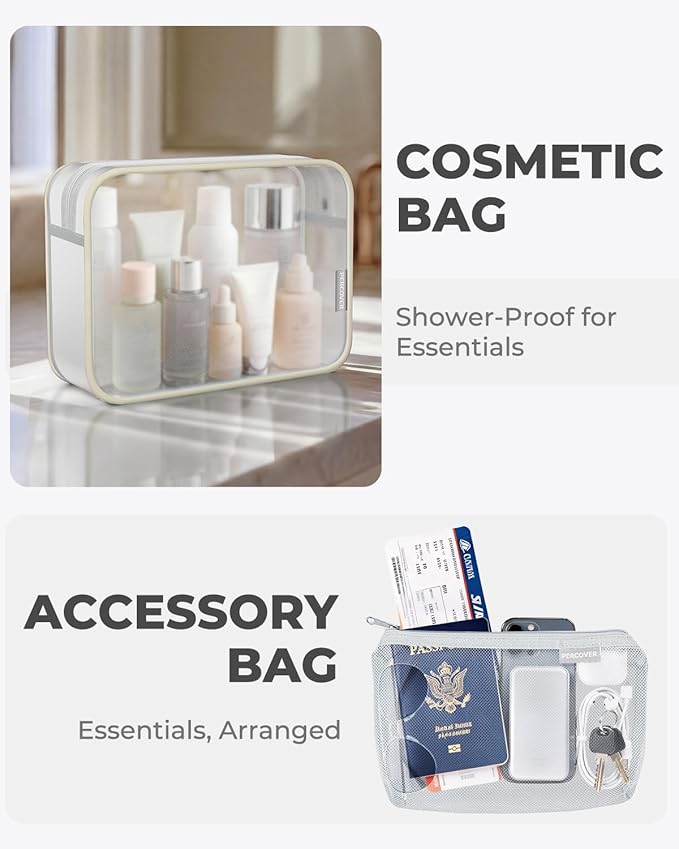 Percover Compression Packing Cubes 10-Piece Set, Packing Cubes Compression for Travel with Toiletry Bag, Laundry Bag & Shoe Bag, All-in-One Travel Organizer for Carry On & Checked Luggage, Beige