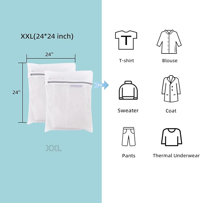 GOGOODA Mesh Laundry Bags for Delicates Durable Protective Wash Bags Travel Storage Bags for Intimates Lingerie, 3PCS（3XXL）