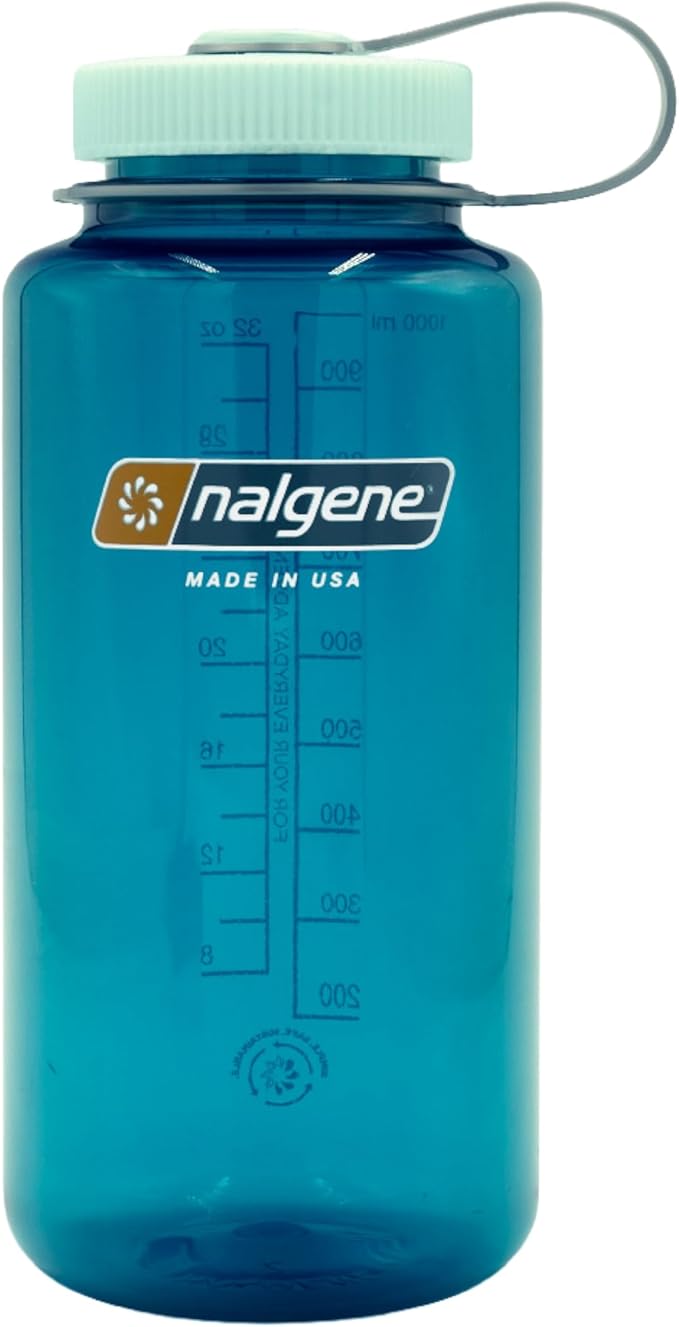 Nalgene 32 oz Wide Mouth Water Bottle | BPA-Free, Durable & Leak Proof, Lightweight Bottle for Hiking & Gym, Work & Travel